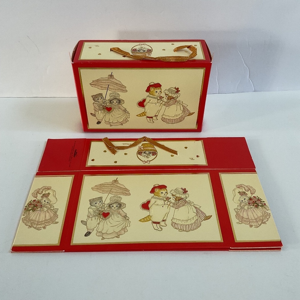 Lot 3 VTG 1985 Kitty Cucumber Merrimack Valentine’s Day Gift Boxes Party Favors